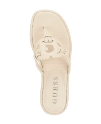 Guess Women's Saime Embellished G Cutout Flat Thong Sandals