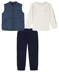 Tommy Hilfiger Baby Boys 3-Piece T-shirt, Vest and Joggers Set