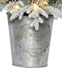 Puleo 3' B/O Potted Flocked Tree with 50 Warm White Led Light, 458 Tips