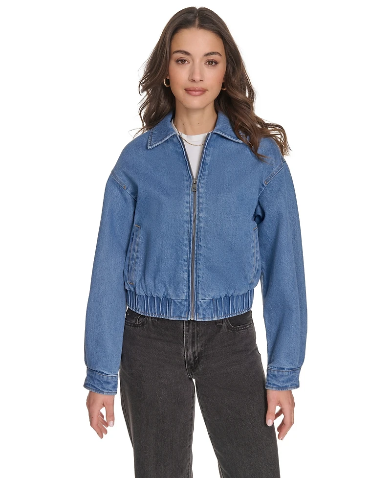 Levi's Women's Laydown Collar Bomber Denim Jacket