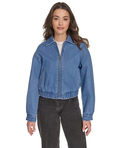 Levi's Women's Laydown Collar Bomber Denim Jacket