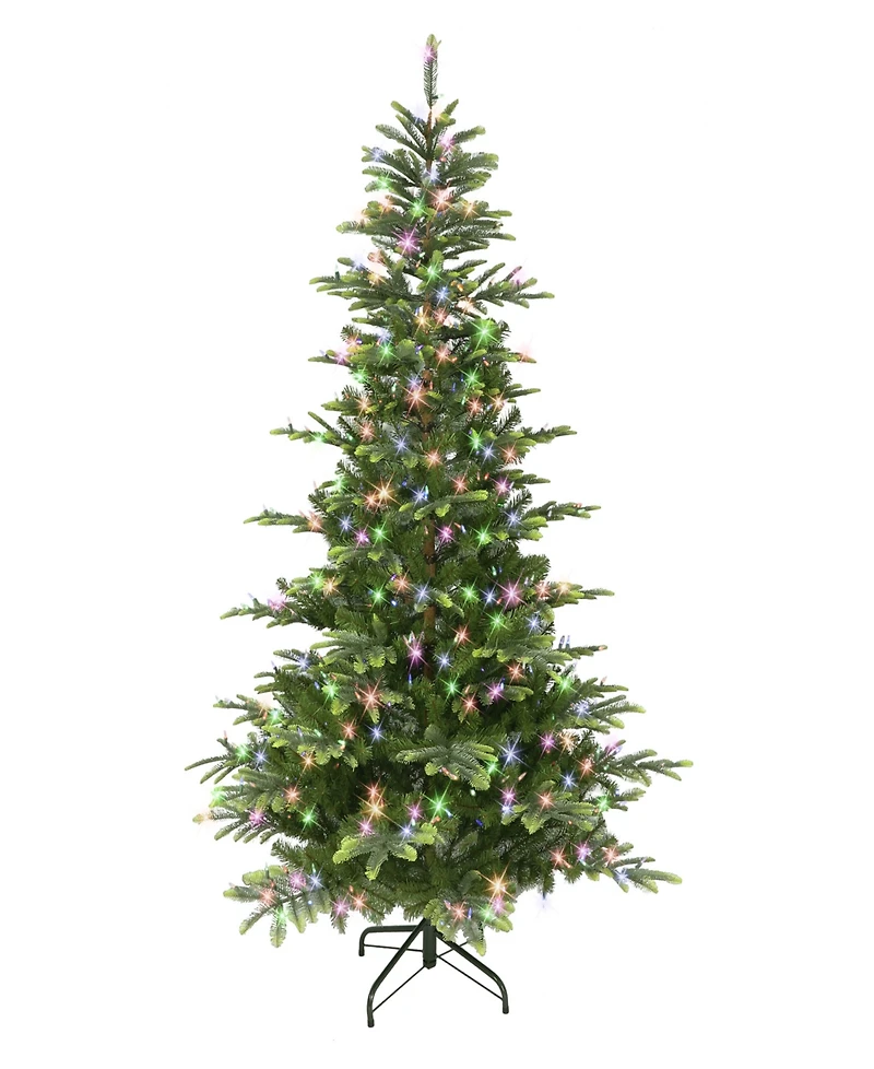 7.5' Pre-Lit Aspen Fir Tree with 600 Color Select Led Lights, 1319 Tips