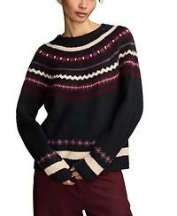 Lucky Brand Women's Fair Isle Crew neck Sweater