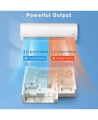 Jinjunye 12000BTU Mini Split Air Conditioner Ductless Inverter Heat Pump, 208-230V 17SEER2,Min Split Ac/Heating System