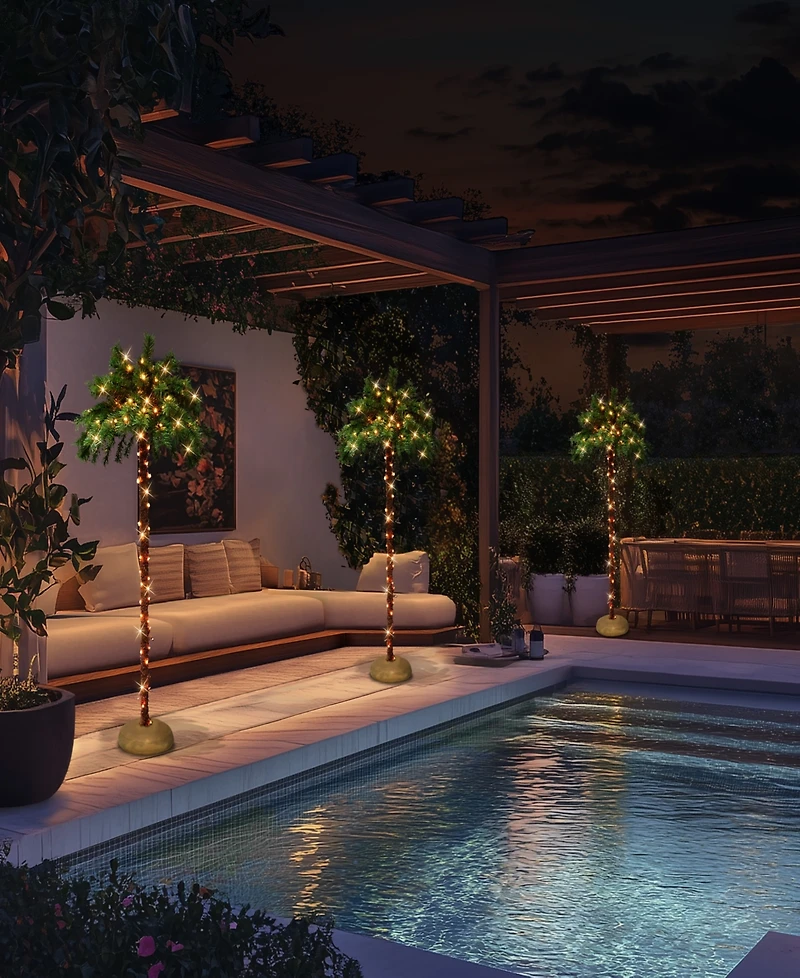Puleo 5FT Pre-Lit Artificial Palm Tree