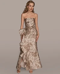 Donna Karan New York Women's Strapless Side Ruffle Dress