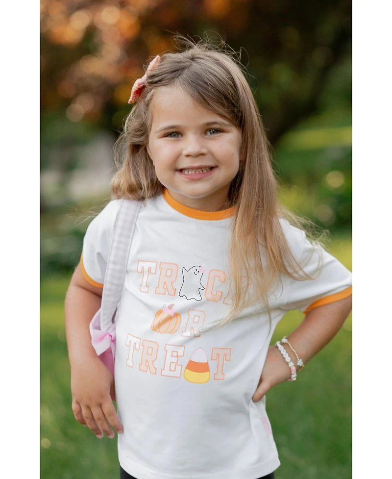 Bits & Bows Toddler Girls Trick-or-Treat Halloween Bow T-Shirt