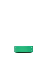 Pre-Owned Hermes Kelly 20 Handbag Green Chevre Mysore with Palladium Hardware