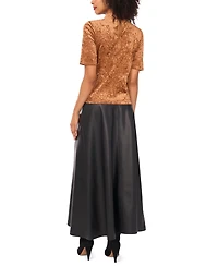 Vince Camuto Women's Short Sleeve Mock Neck Top