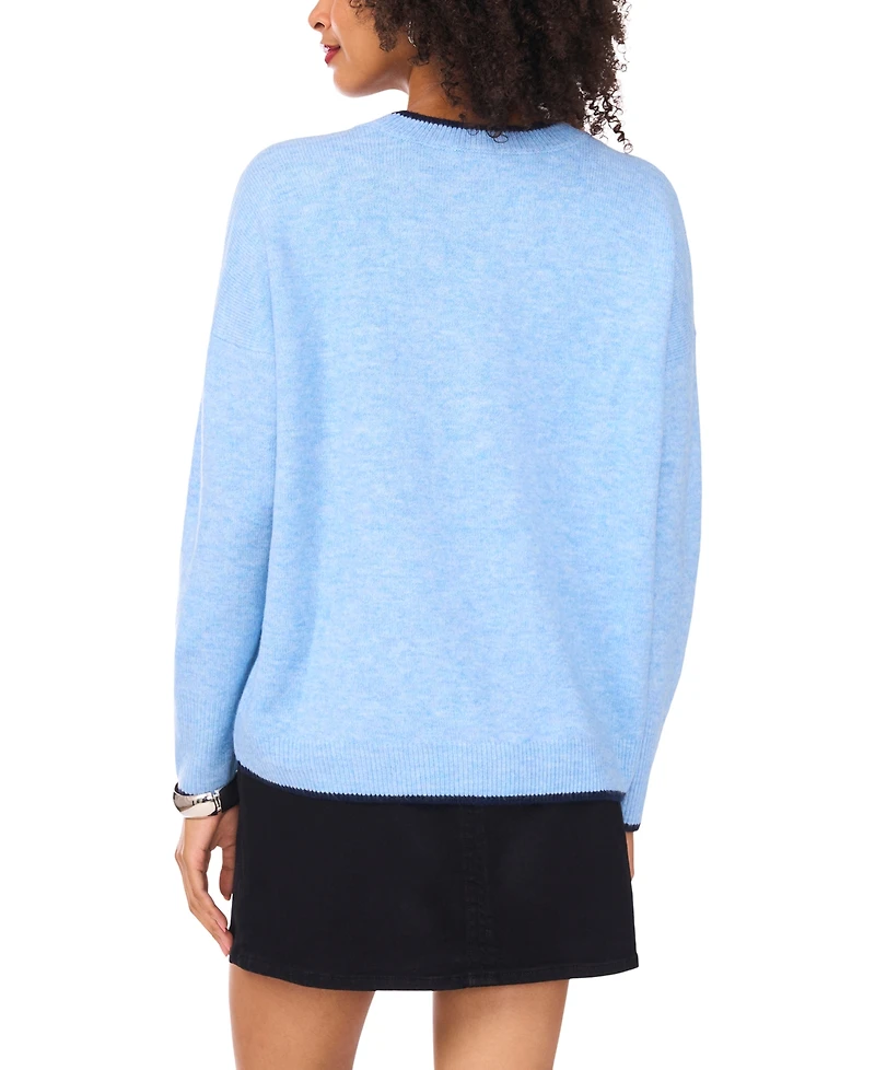 Vince Camuto Women's Tipped Crewneck Sweater