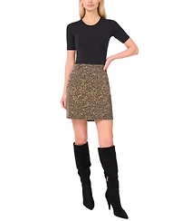 Vince Camuto Women's Mini Zipper Denim Skirt