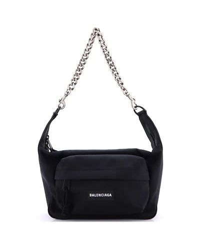 Pre-Owned Balenciaga Raver Chain Shoulder Bag Canvas