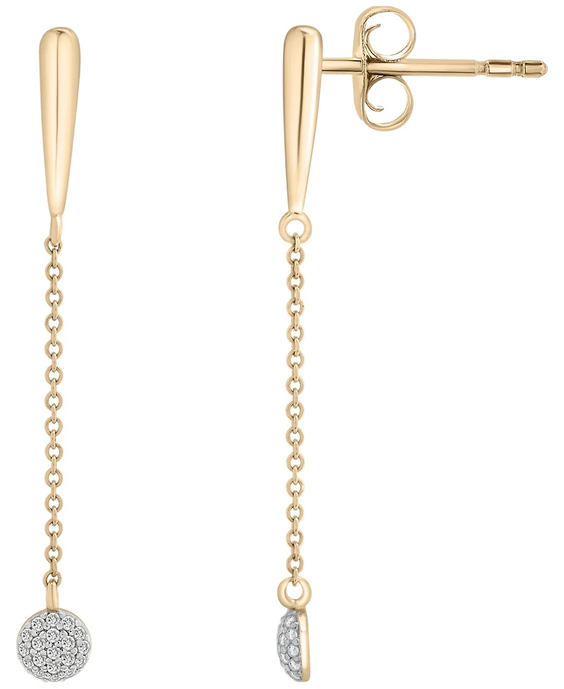 Wrapped Diamond Drop Earrings (1/10 ct. t.w) in 14K Yellow Gold
