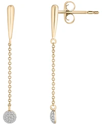 Wrapped Diamond Drop Earrings (1/10 ct. t.w) in 14K Yellow Gold