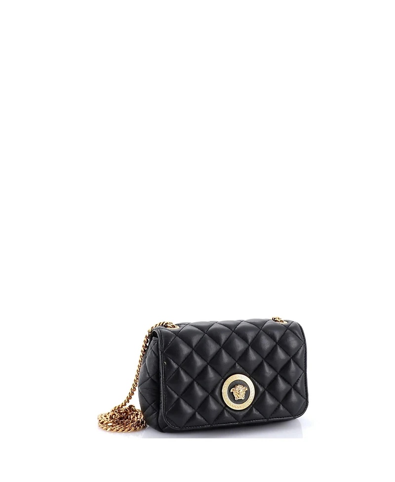 Pre-Owned Versace Mini Medusa Icon Chain Flap Bag Quilted Leather