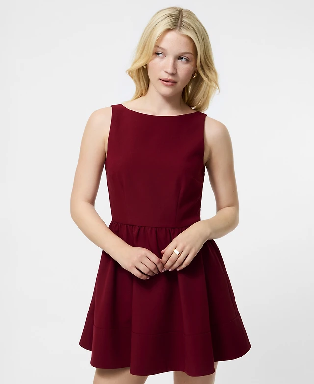 green emerald velvet dress Structured Taffeta Flare Mini Dress Porcelain Cream