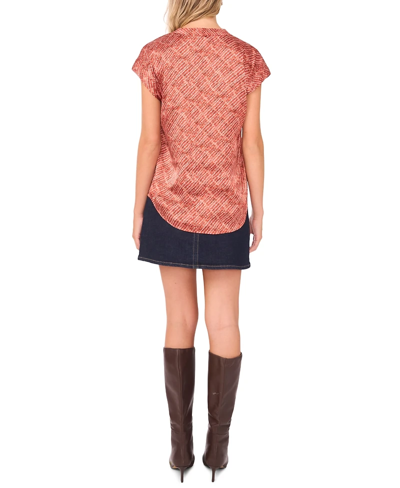 Vince Camuto Women's V-Neck Front Placket Blouse