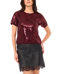 Vince Camuto Women's Crewneck Short Sleeve Top