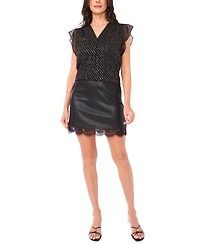 Vince Camuto Women's V-Neck Ruffle Sleeve Top
