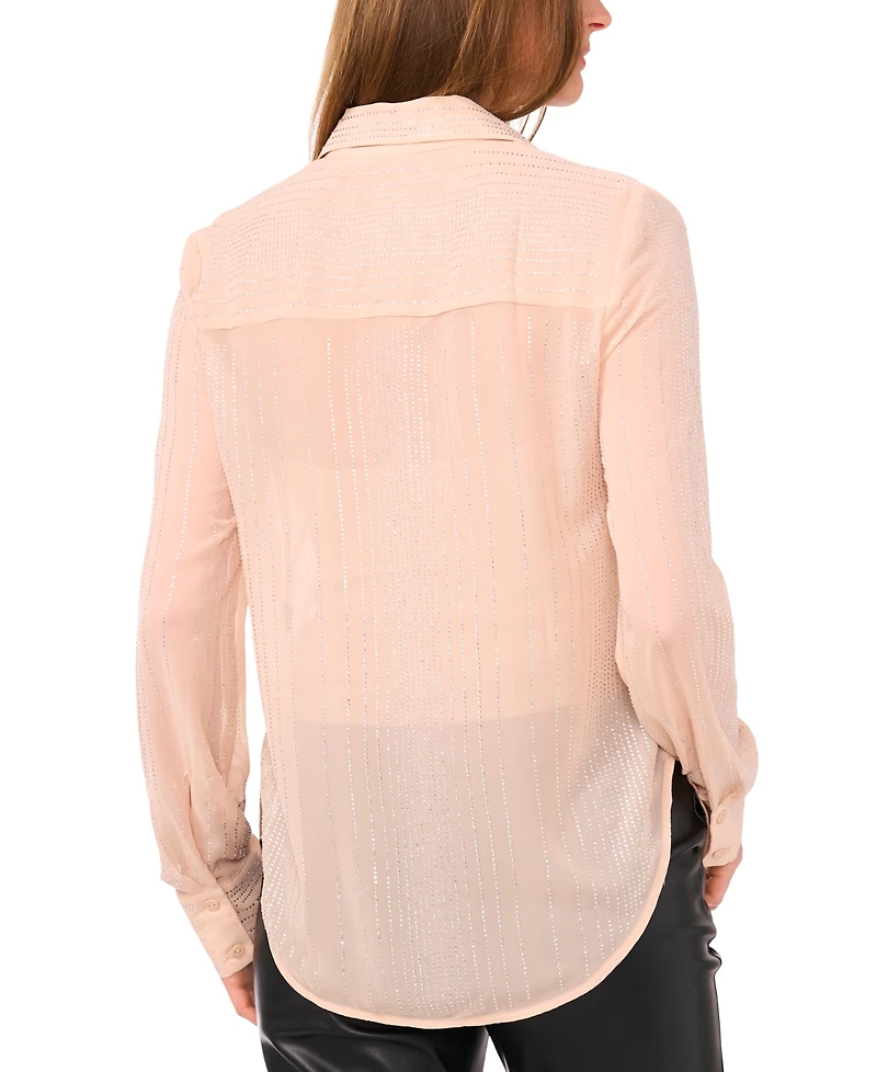 Vince Camuto Women's Collar Neck Button Front Top