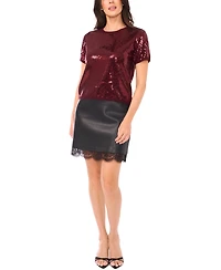 Vince Camuto Women's Crewneck Short Sleeve Top