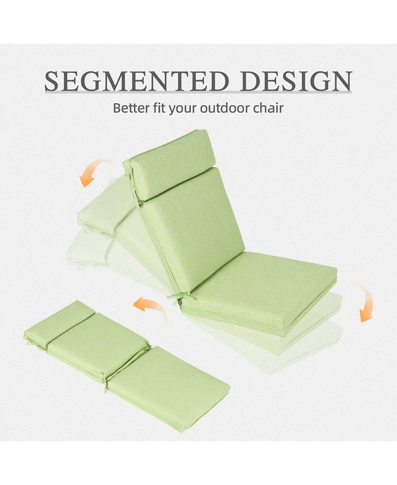 Aoodor Outdoor High Back Dining Chair Cushion with Ties and Zipper, 44"x21"x3.2