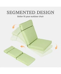 Aoodor Outdoor High Back Dining Chair Cushion with Ties and Zipper, 44"x21"x3.2