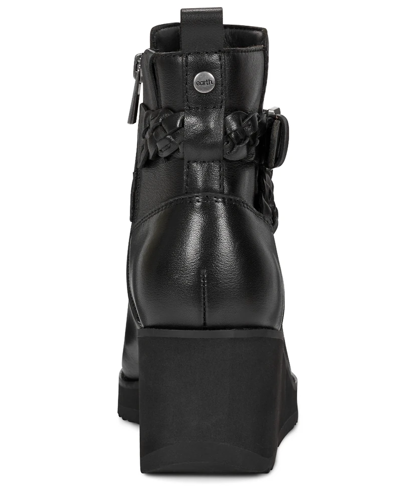 Earth Women's Chace Buckle Strap Wedge Booties