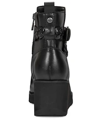 Earth Women's Chace Buckle Strap Wedge Booties