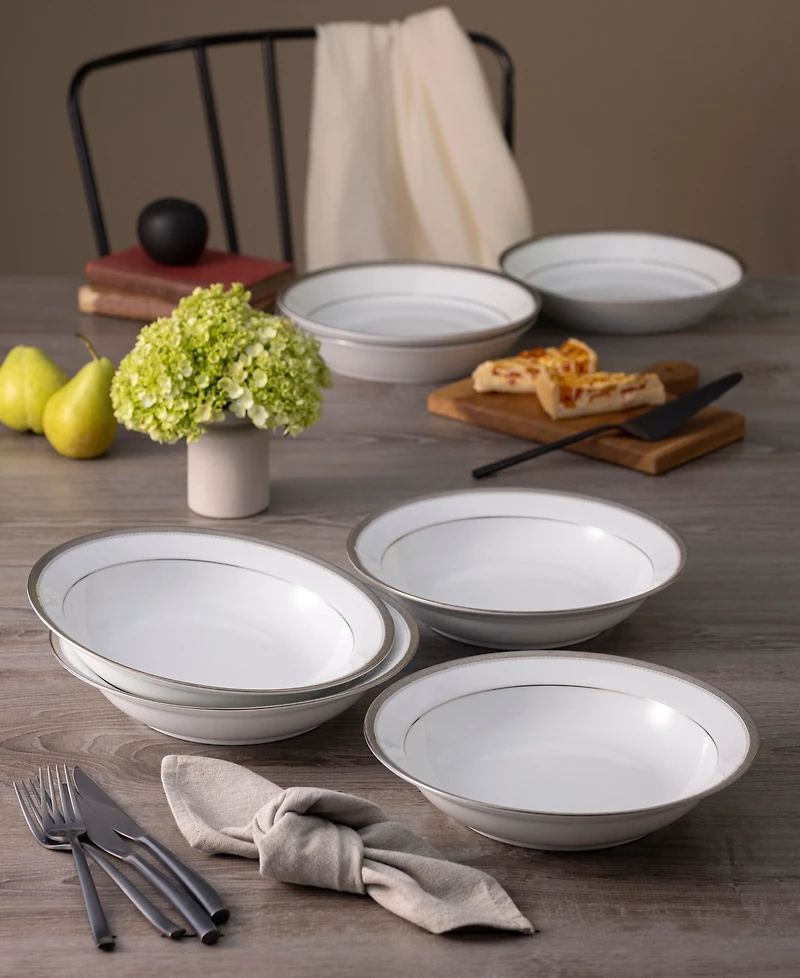 Noritake Charlotta Platinum 4-Pc. Rim Dinner Bowl Set, Service for 4
