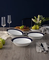 Noritake Crestwood Cobalt Platinum 4-Pc. Rim Dinner Bowl Set, Service for 4