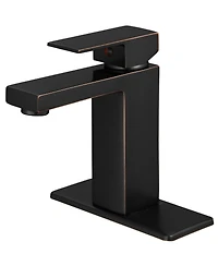 Greenspring Single Handle Hole Low-Arc Bathroom Faucet with Supply Line