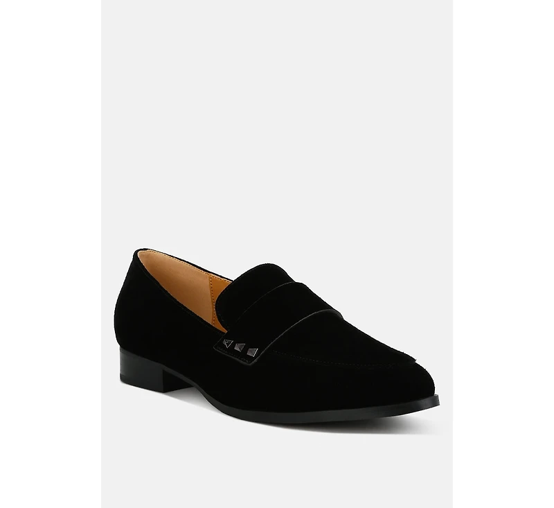 Studded Suede Loafers Women