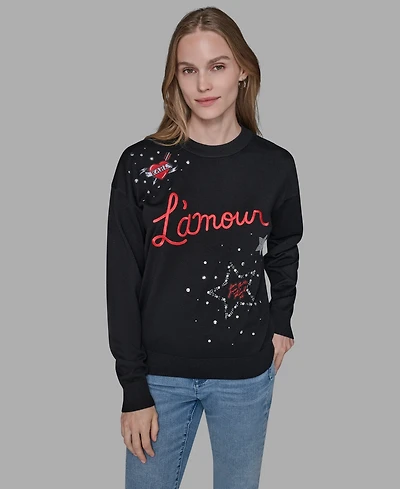 Karl Lagerfeld Paris Women's Embellished Sweater