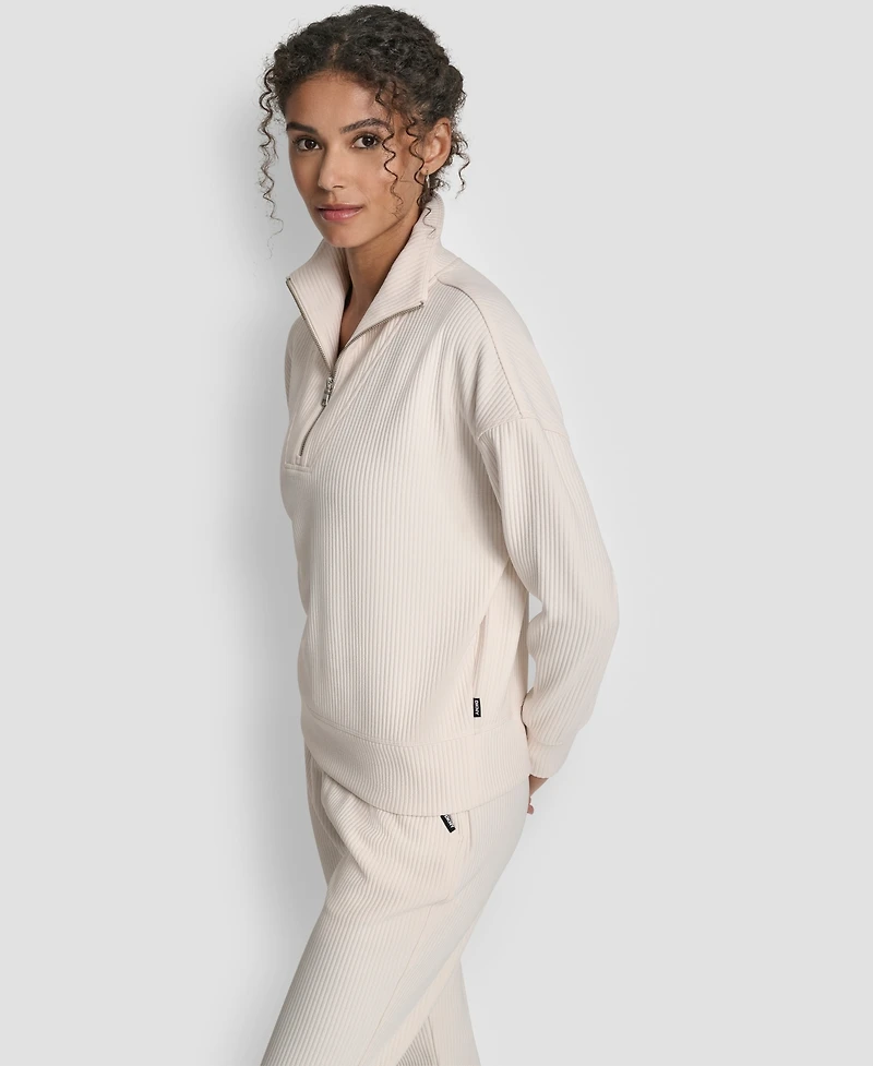 Dkny Women's Tech Ottoman Half-Zip Mock Neck Sweatshirt