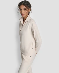 Dkny Women's Tech Ottoman Half-Zip Mock Neck Sweatshirt