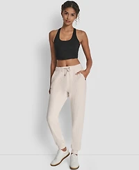 Dkny Women's Tech Ottoman Cuffed High Rise Joggers