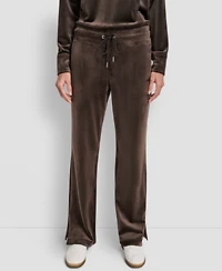 Dkny Women's Hd Embroidery Logo Slit Track Pants