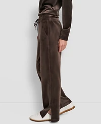 Dkny Women's Hd Embroidery Logo Slit Track Pants