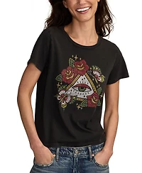 Lucky Brand Women's Tattoo Pyramid Crew Neck T-Shirt
