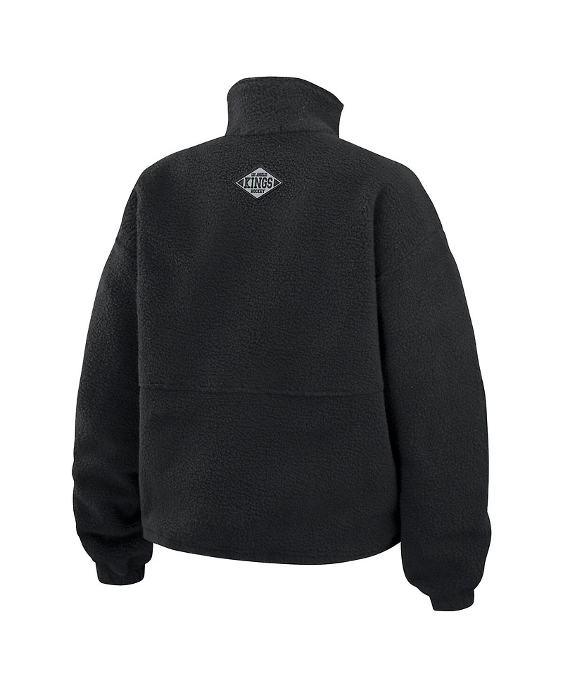 Wear by Erin Andrews Women's Black Los Angeles Kings Polar Fleece Half-Zip Jacket