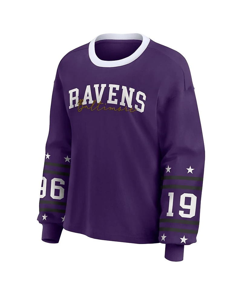 Wear by Erin Andrews Women's Purple Baltimore Ravens Sport Long-Sleeve T-Shirt