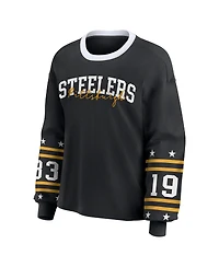 Wear by Erin Andrews Women's Black Pittsburgh Steelers Sport Long-Sleeve T-Shirt