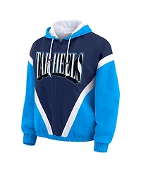 Wear by Erin Andrews Women'sBlue/Navy North Carolina Tar Heels Color Block Full-Zip Hoodie Windbreaker Jacket