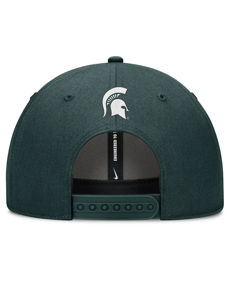 Nike Men's Green Michigan State Spartans Slanted Primetime Rise Performance Adjustable Hat