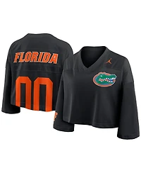 Jordan Women'sBlack Florida Gators Cropped Mesh Dri-fit Fashion Jersey