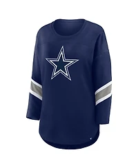 Fanatics Women's Navy Dallas Cowboys Redzone 3/4-Sleeve T-Shirt