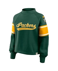 Fanatics Women's Green Bay Packers Oversized Hometown Toss Sweep Mock Neck Pullover Hoodie