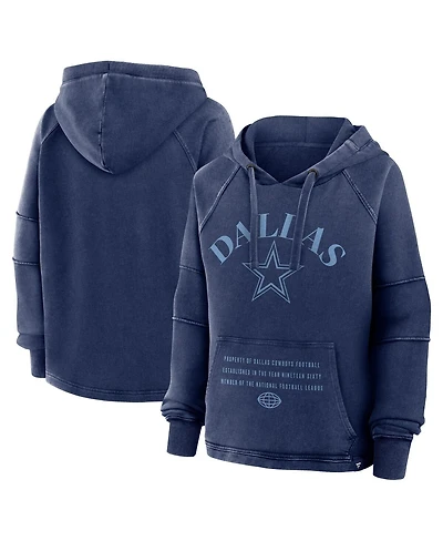 Fanatics Women's Navy Dallas Cowboys Oversized Raglan Gridiron Hoodie