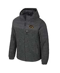 Colosseum Men's Charcoal Iowa Hawkeyes Nightman Full-Zip Hoodie Puffer Jacket